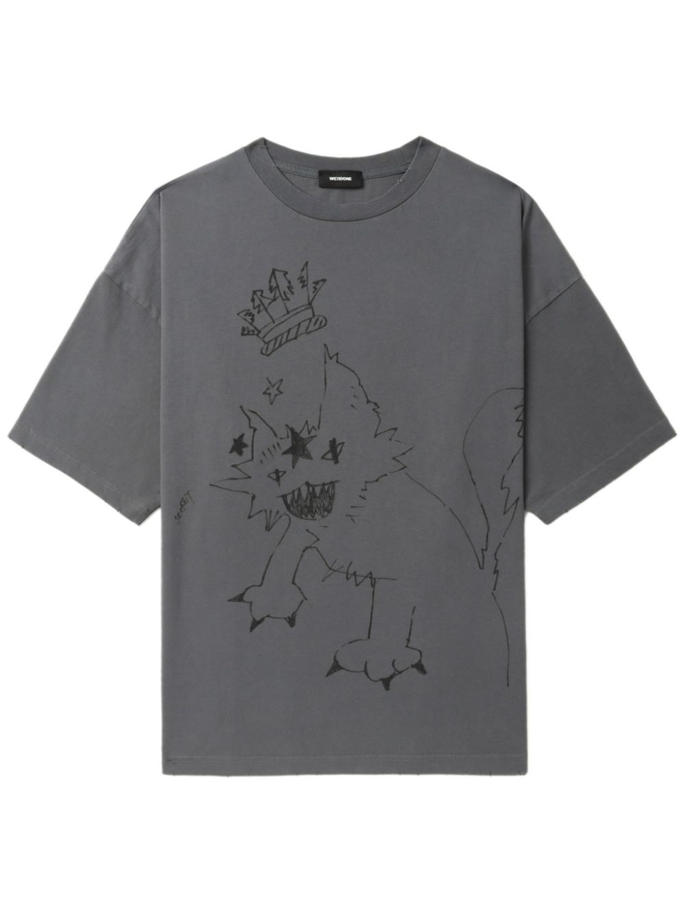 We11done graphic-print T-shirt - Grey