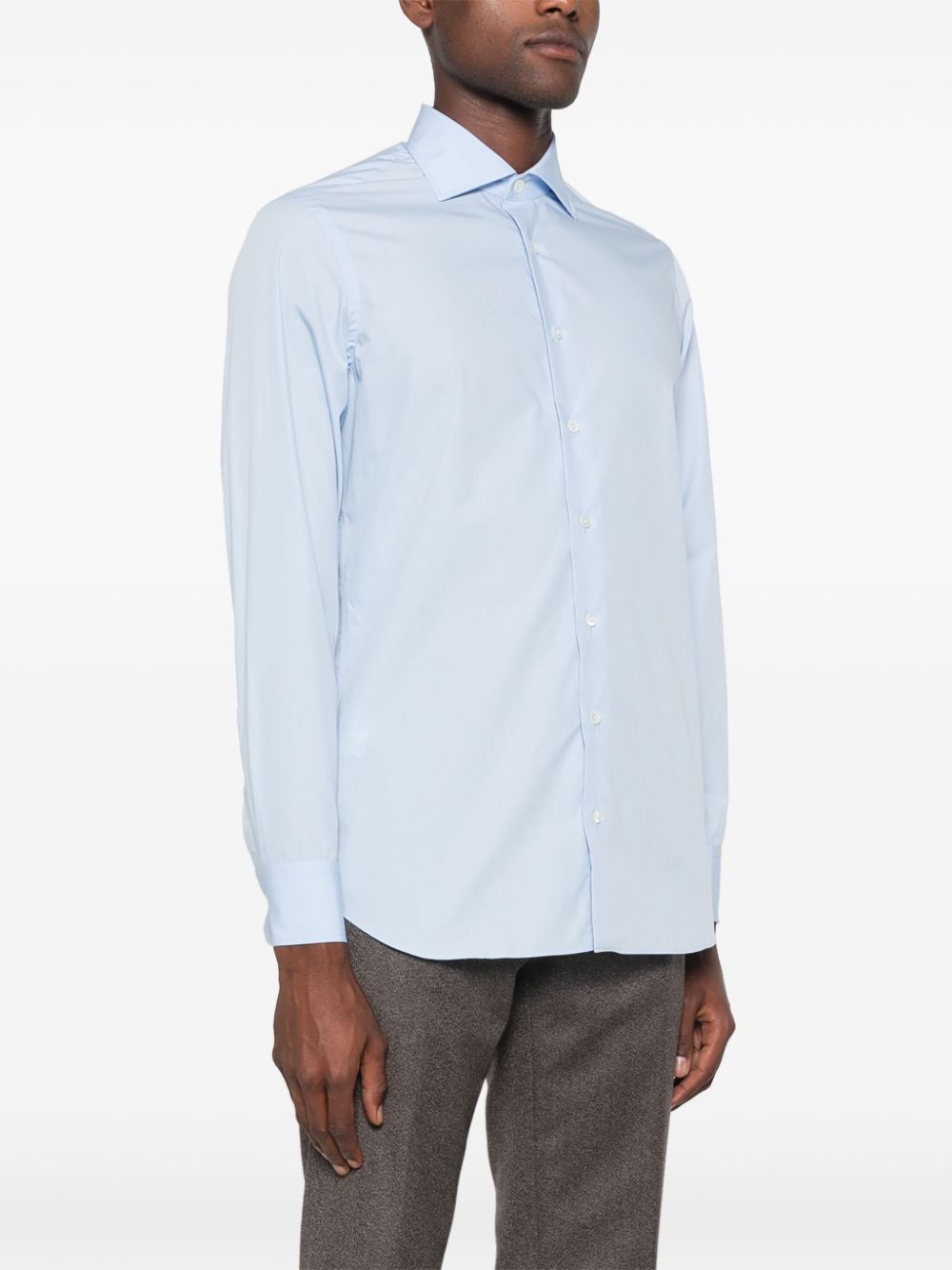 Shop Lardini Cotton Shirt In Blue