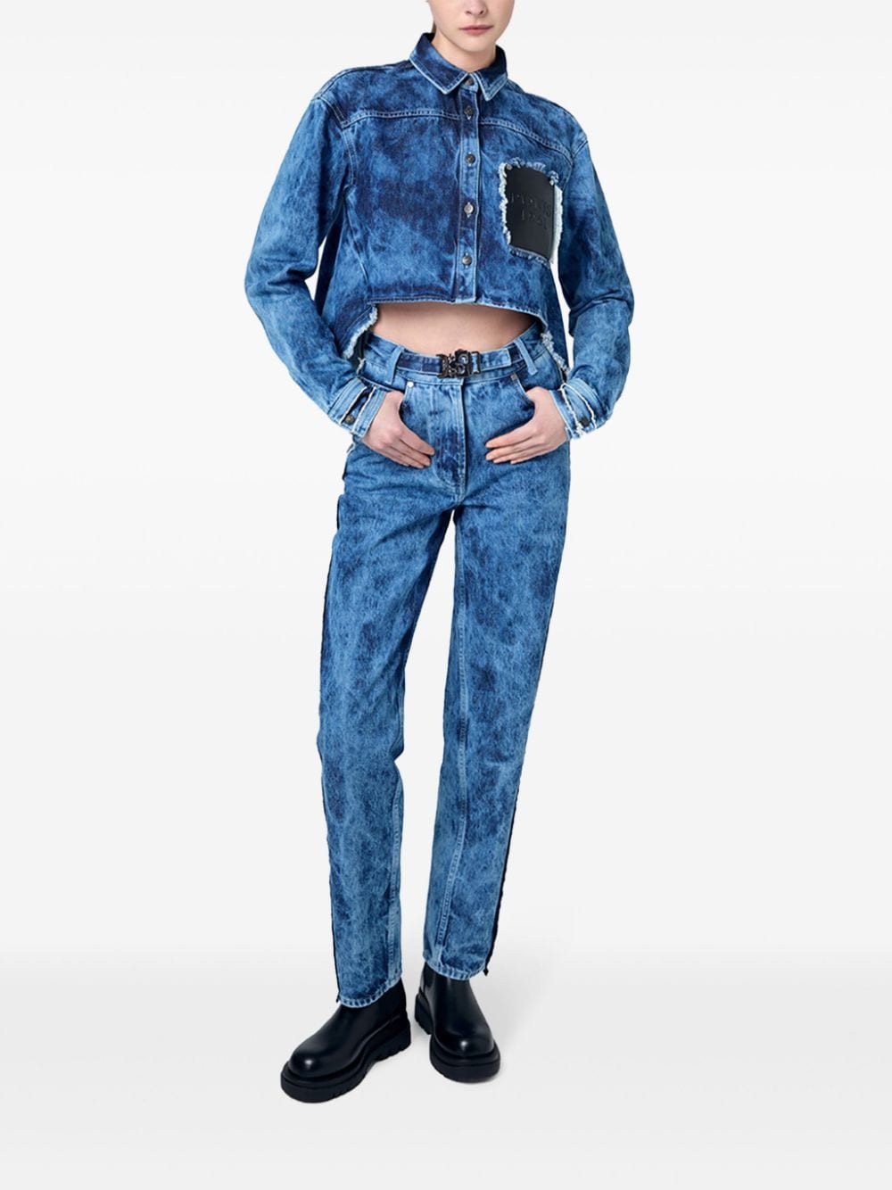 Ports 1961 jacquard straight-leg trousers - Blauw