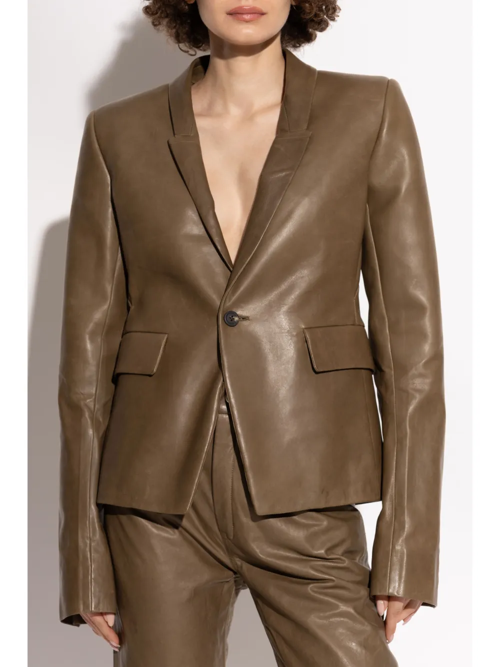 Rick Owens Leren blazer Bruin