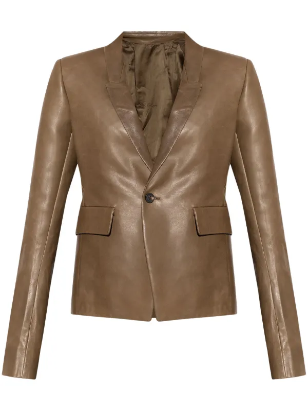 Rick Owens Blazer Aus Leder Braun FARFETCH DE