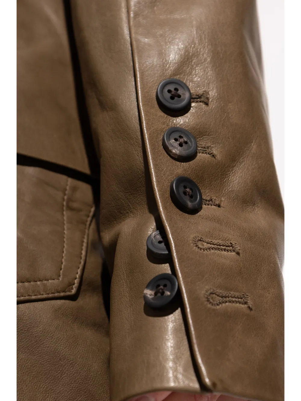 Rick Owens Leren blazer Bruin