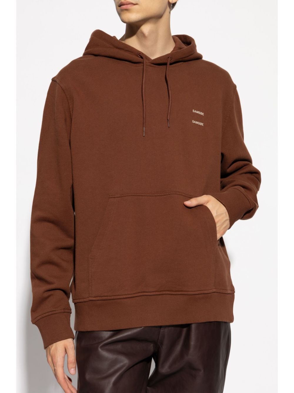 Shop Samsoe & Samsoe Joel Hoodie In Brown