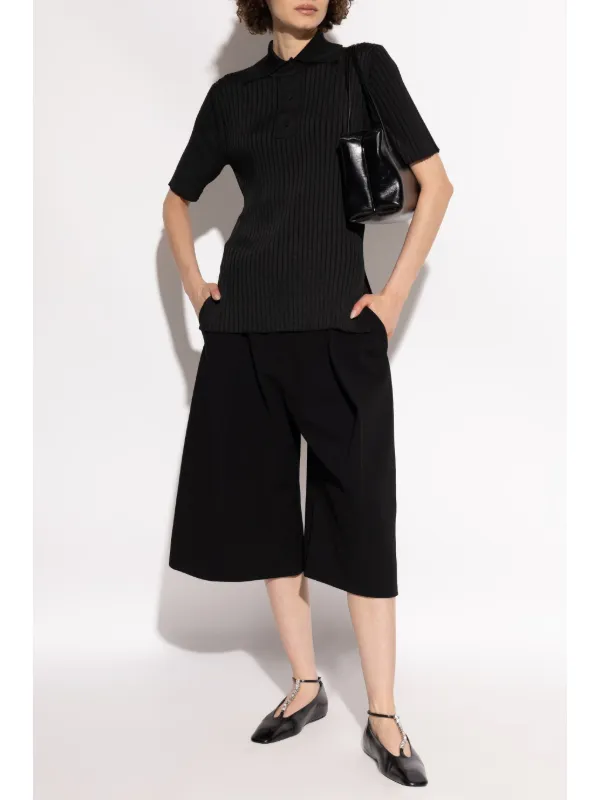 Jil Sander リブ ポロシャツ | ブラック | FARFETCH JP