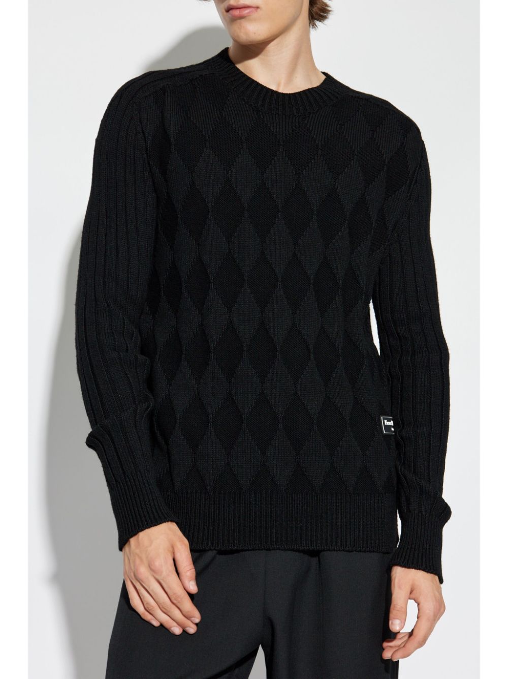 Shop Balmain Logo-patch Wool Jumper In Black