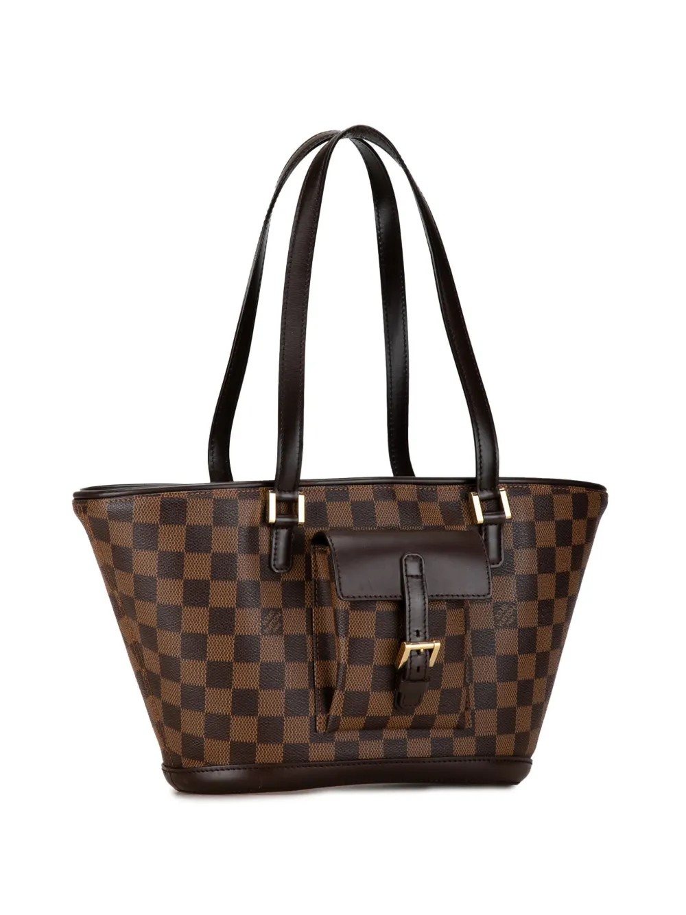 Louis Vuitton Pre Owned 2003 Damier Ebene Manosque PM Shoulder Bag Brown FARFETCH SG