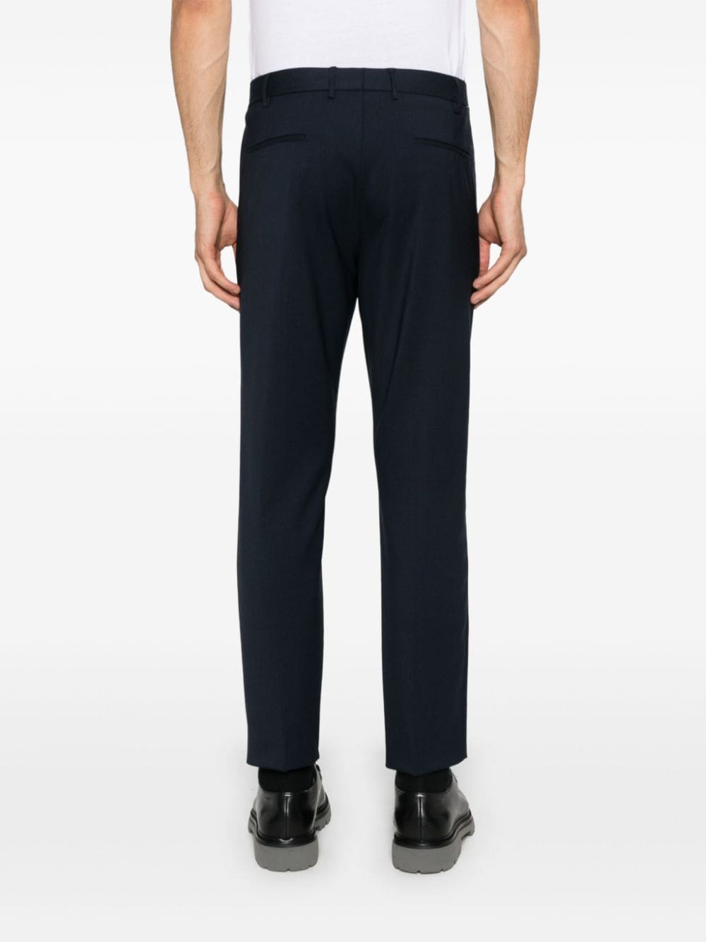 Shop Pt Torino Edge Tailored Trousers In Blue