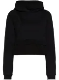 We11done faux-pearl embellishment layered hoodie - Black