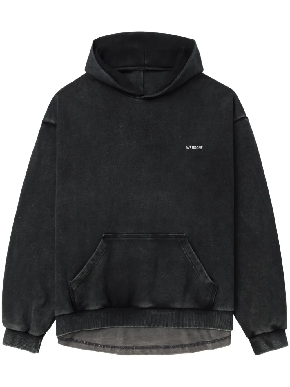We11done face-print hoodie - Black