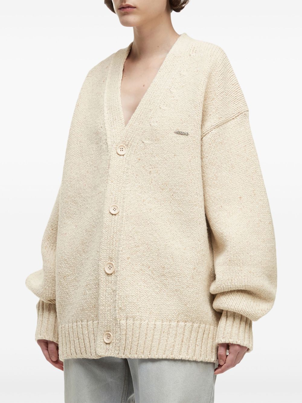 Shop We11 Done Wool-blend Cardigan In Neutrals