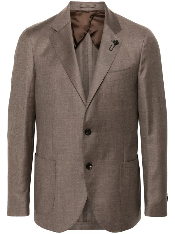 Lardini Virgin Wool Blazer | Brown | FARFETCH BN 