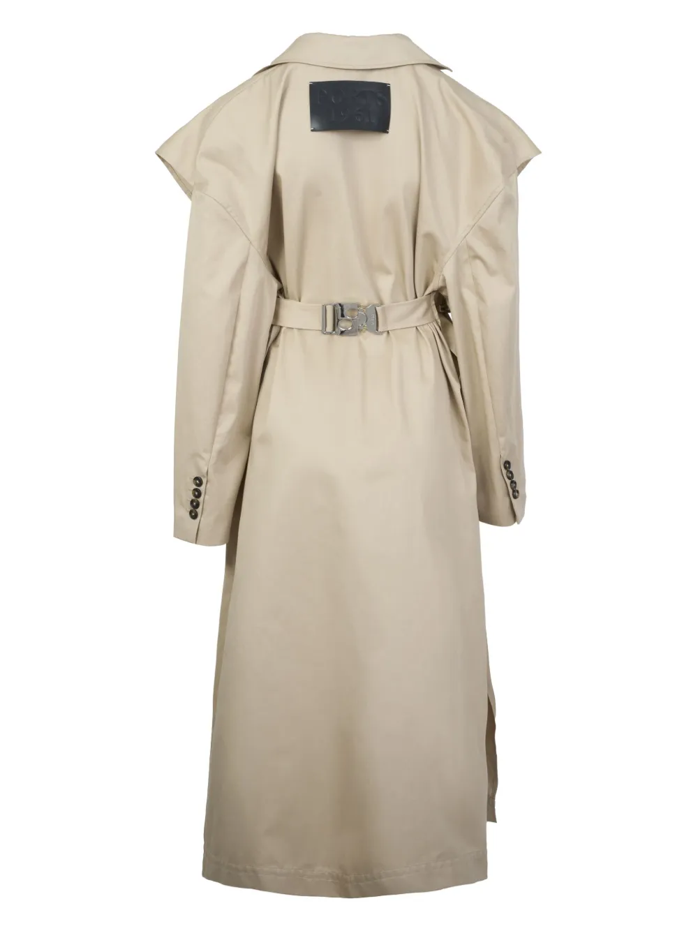 Ports 1961 Katoenen trenchcoat met uitgesneden details Beige