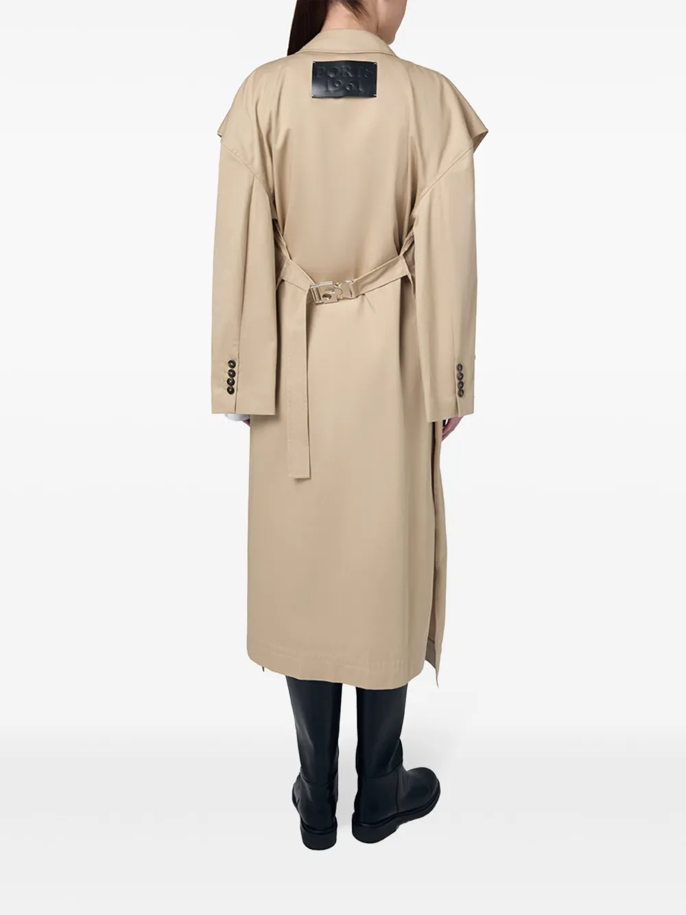 Ports 1961 Katoenen trenchcoat met uitgesneden details Beige