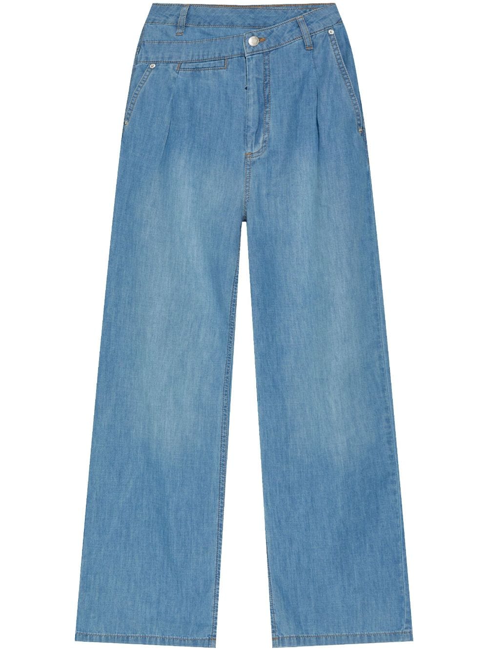 MUNTHE logo-patch wide-leg jeans - Blu