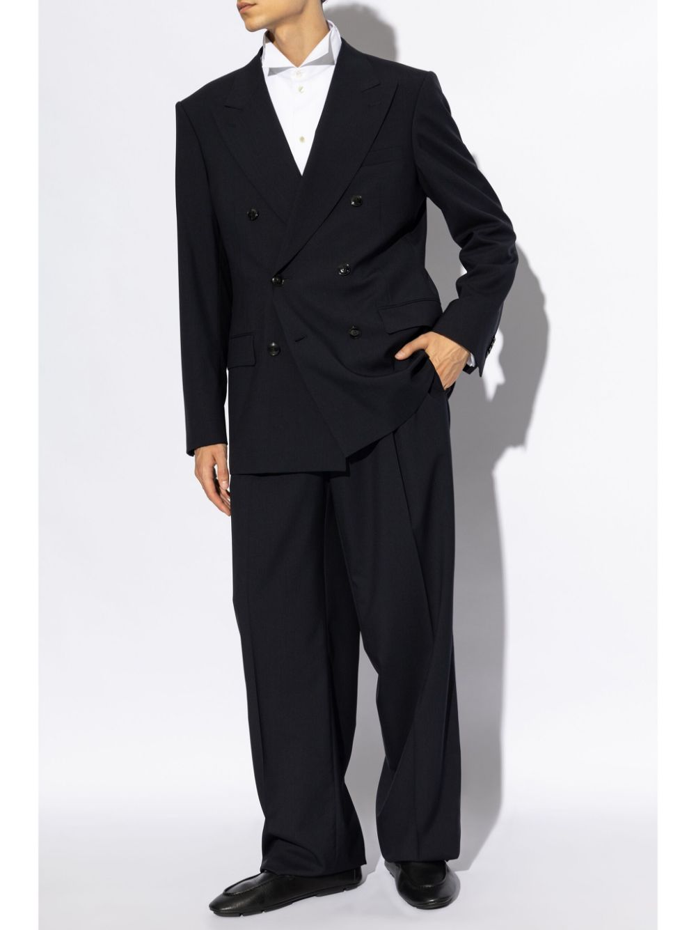 Giorgio Armani double-breasted wool suit - Blauw