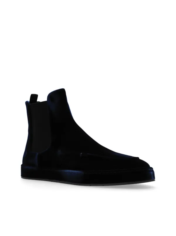 Giorgio Armani Velvet Ankle Boots Blue FARFETCH PL