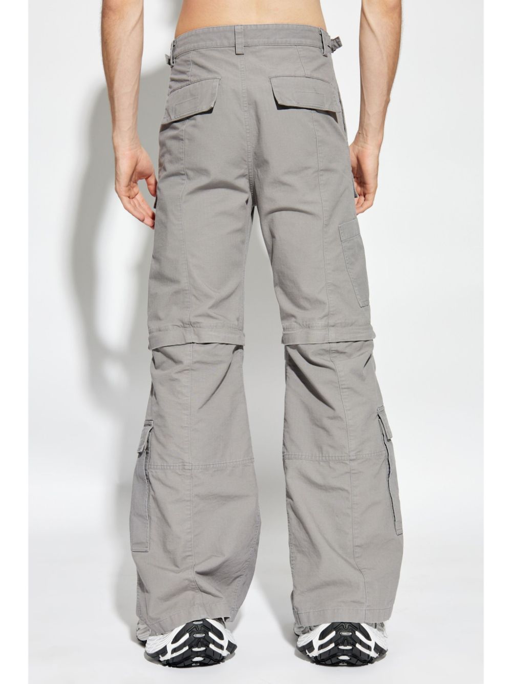 Shop Balenciaga Cargo-pocket Straight Trousers In Grey