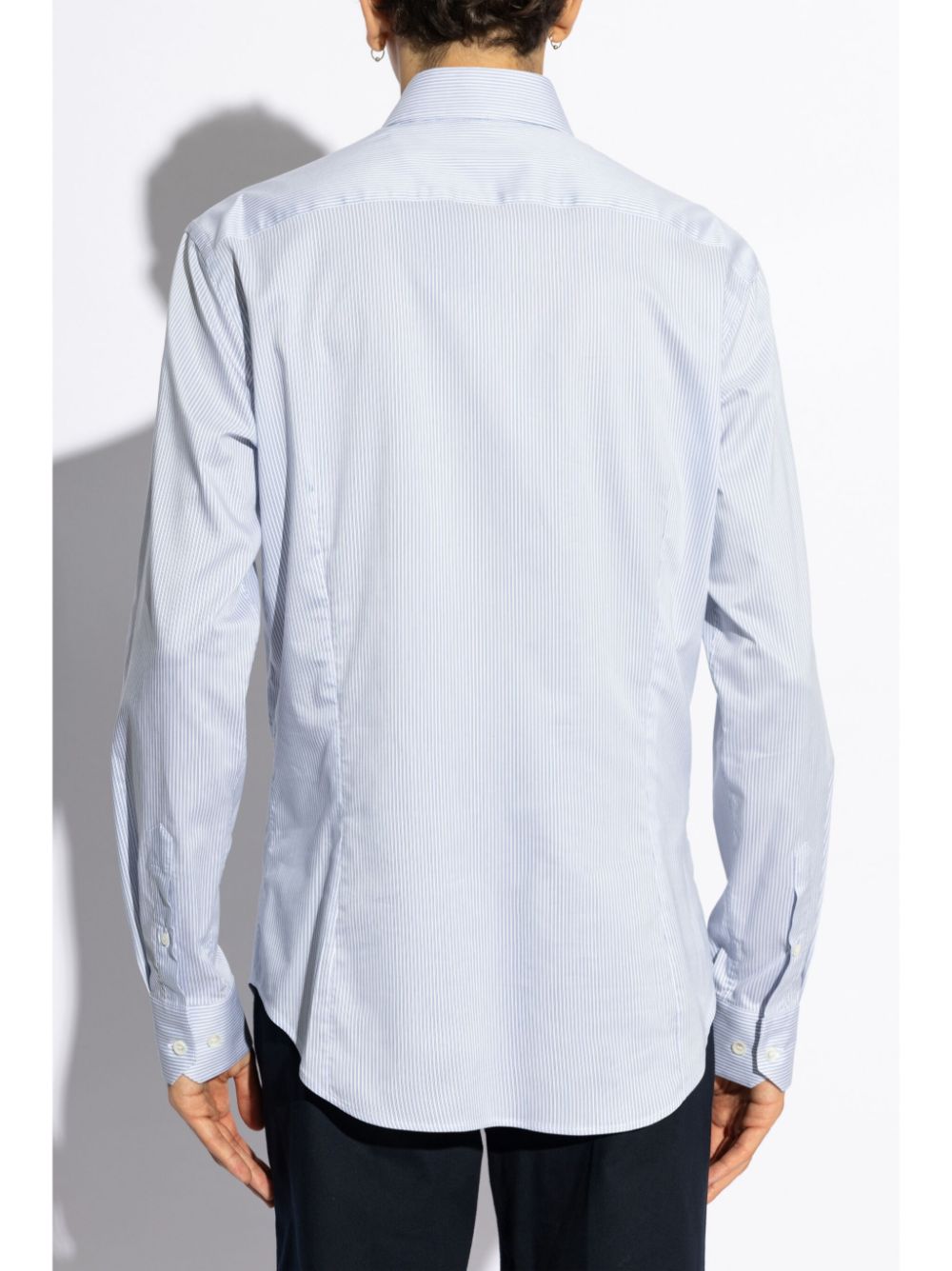 Shop Giorgio Armani Slim-cut Shirt In Blue