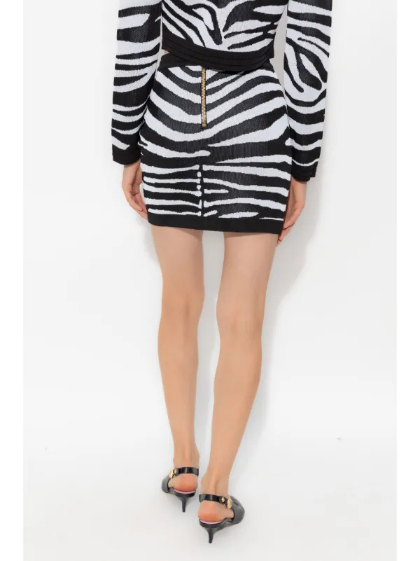 BALMAIN/スカート Balmain ゼブラパターン スカート | ブラック | FARFETCH JP