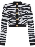 Balmain zebra-print cardigan - Black