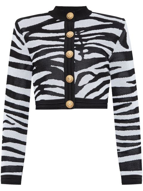 Balmain zebra-print cardigan Women