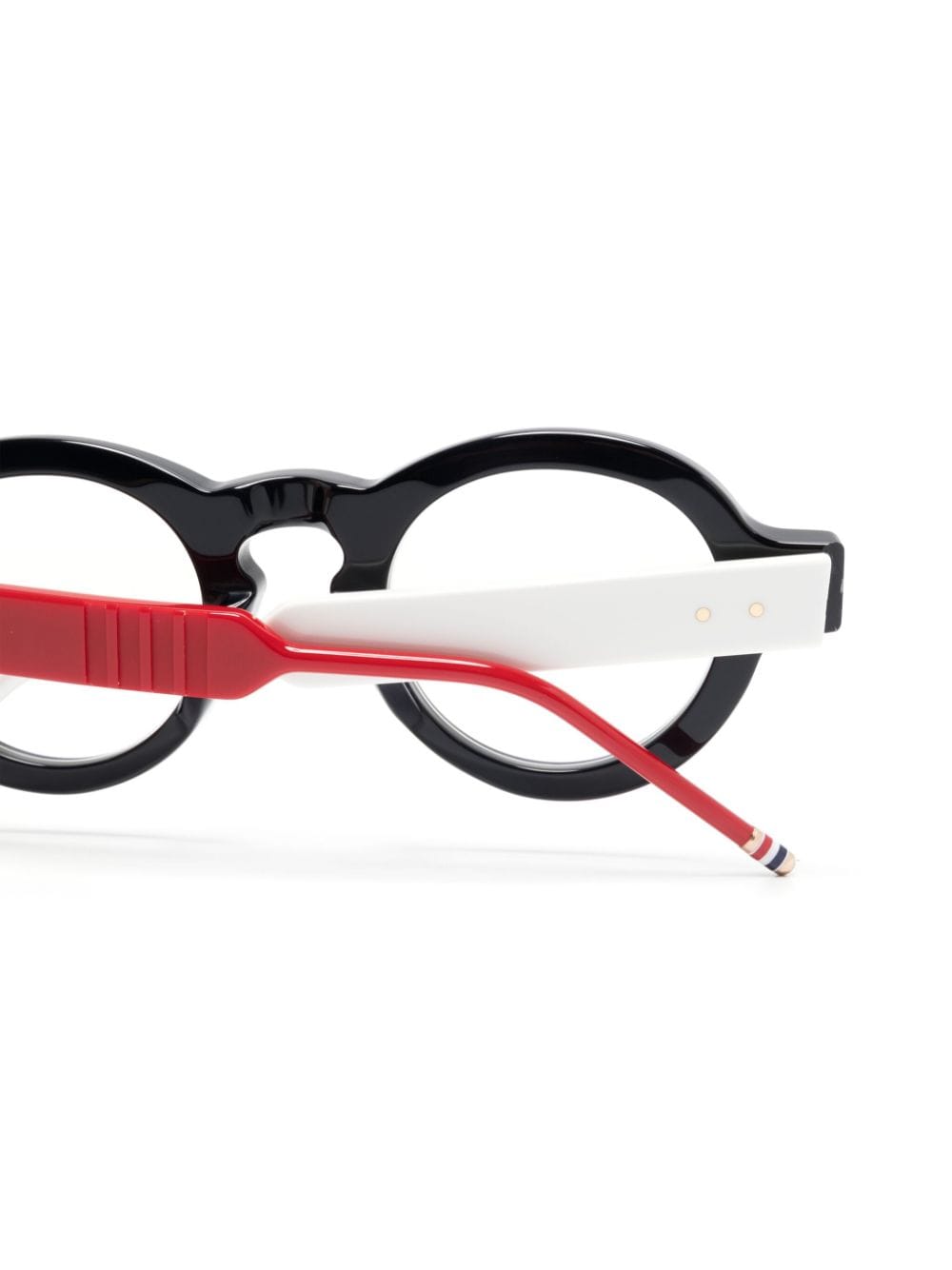 Shop Thom Browne Round-frame Glasses In Black