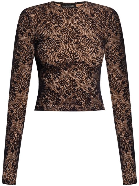 Balenciaga lace effect long-sleeved top Women