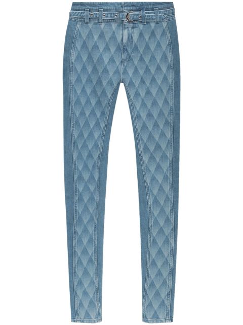 Balmain geometric-print skinny jeans Women