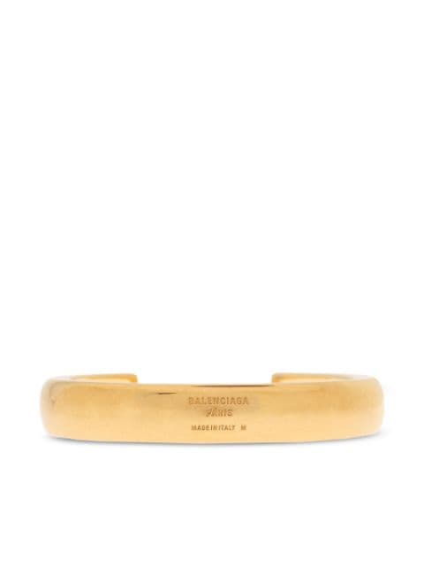 Balenciaga logo-engraved cuff bracelet