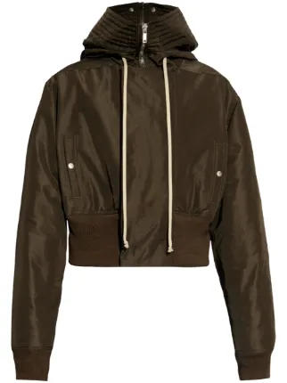 Rick Owens Hooded Bomber Jacket | Brown | FARFETCH BH