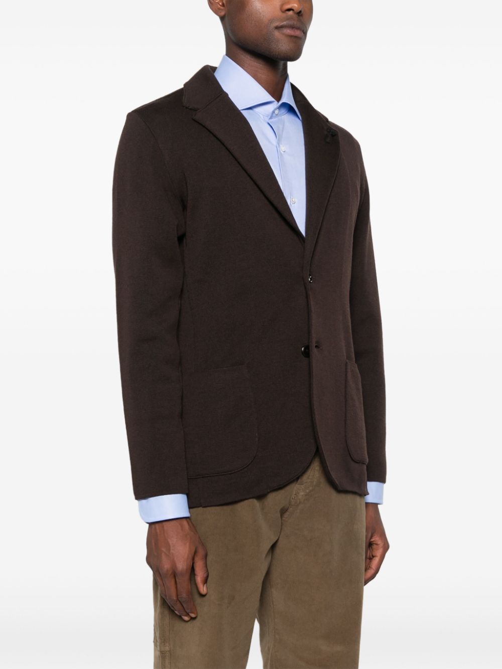 LARDINI SINGLE-BREASTED VIRGIN WOOL BLAZER 