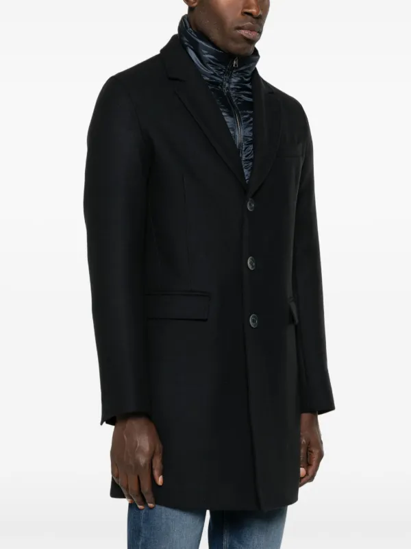 美品 HERNO　レイヤード　ウールコート　サイズ38　ネイビー パデッド Herno レイヤード コート | ブルー | FARFETCH JP
