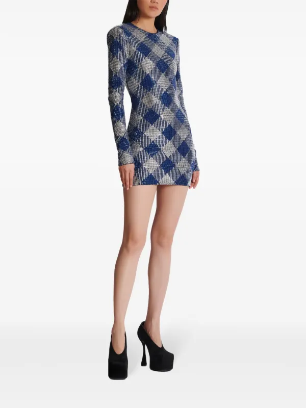 【関税&送料込】Balmain Mini Vichy Dress Balmain Halter Vichy Knit Mini Dress | Neiman Marcus