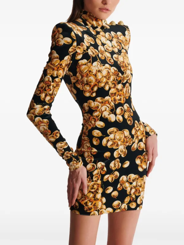ワンピース BALMAIN FW24 VELVET DRESS (DF0R7086KH64 0PA) Short velvet dress with buttons black black - Women | BALMAIN