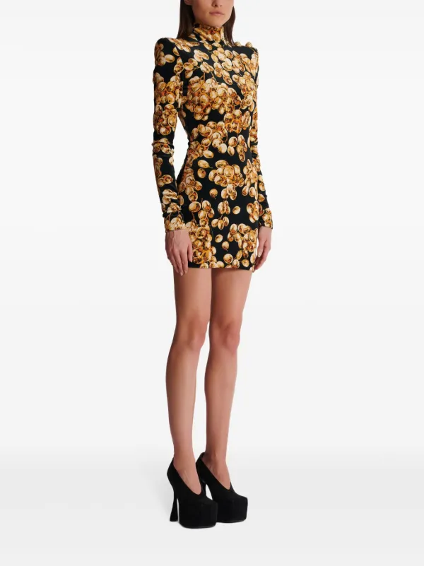 【関税＆送料込み】Balmain Mini Black Dress With Golden But 関税＆送料込み】Balmain Mini Black Dress With Golden But