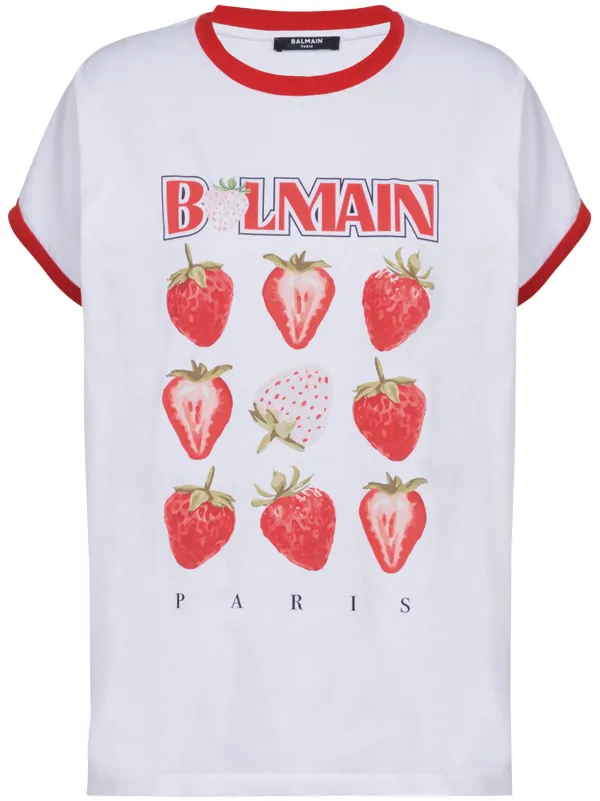 【関税込み】Balmain ホワイト Balmain Paris プリントTシャツ Balmain White 'Balmain Paris' Print T-shirt Balmain