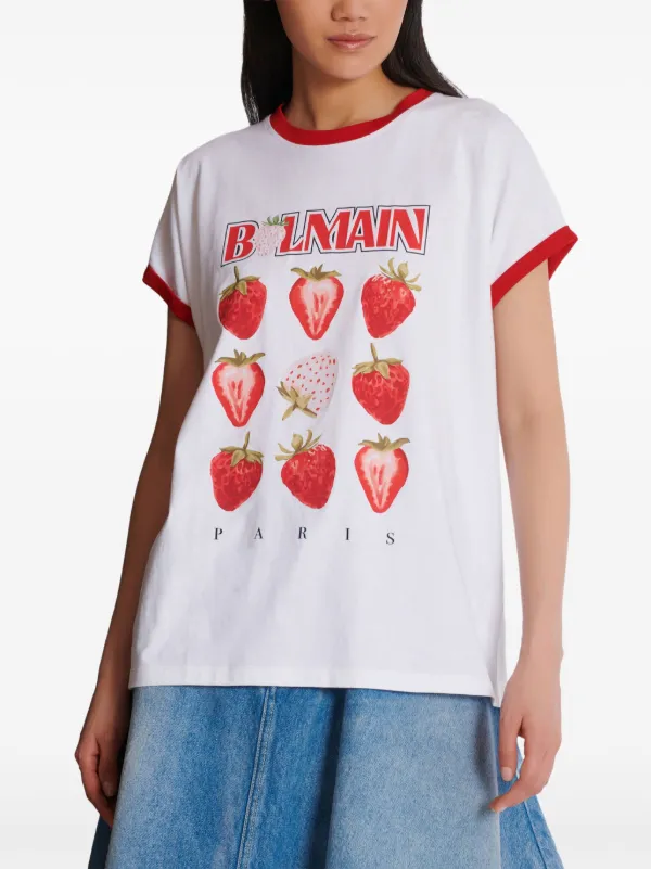 Balmain プリント Tシャツ | ホワイト | FARFETCH JP