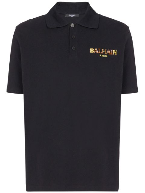 Balmain Vintage Balmain-embroidered cotton polo shirt Men