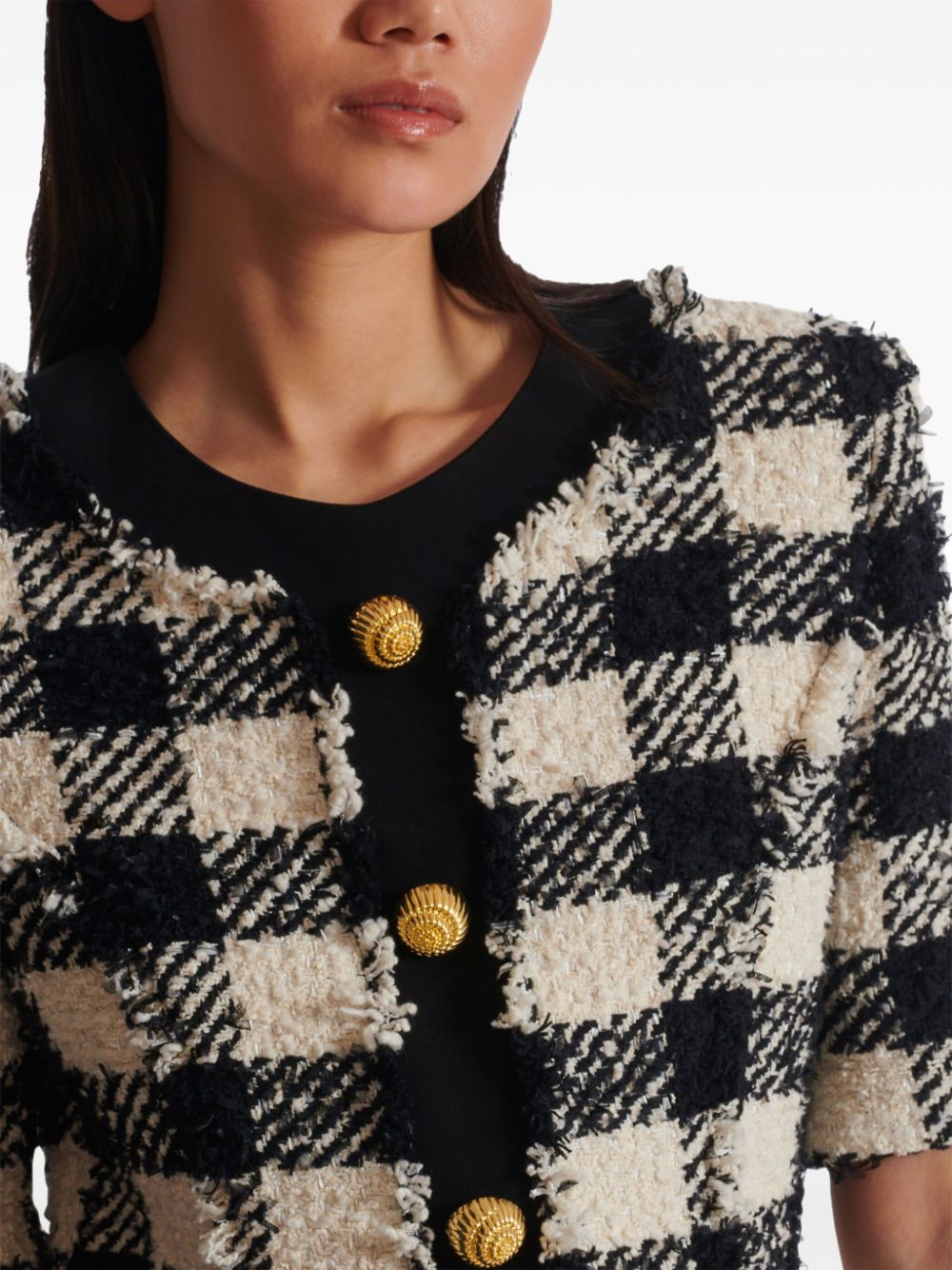 Balmain gingham tweed dress Women