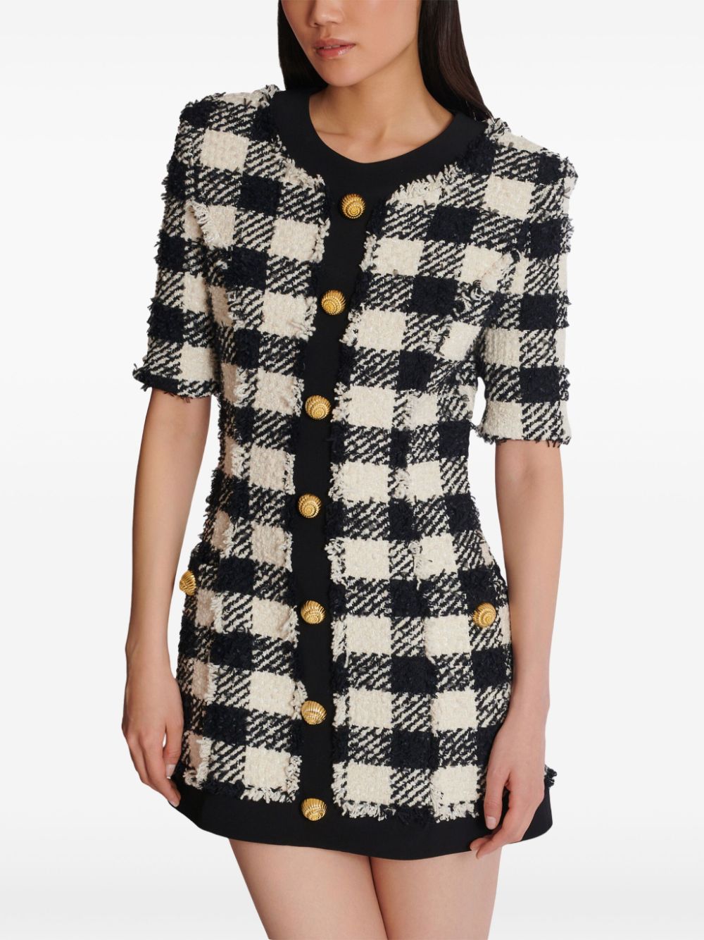 Balmain gingham tweed dress Women