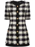 Balmain gingham tweed dress - Black