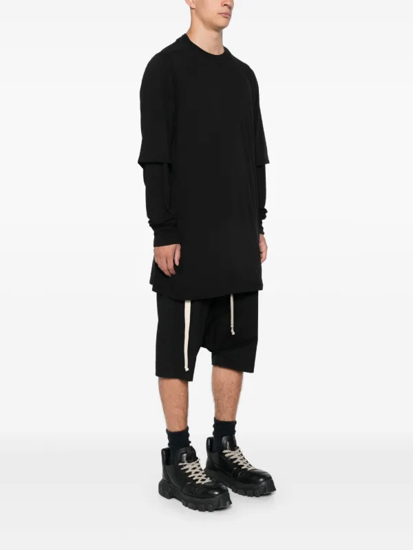 RICK OWENS ハリウッド ブラッド Tシャツ ブラック コットン Rick Owens DRKSHDW レイヤード Tシャツ | ブラック | FARFETCH JP