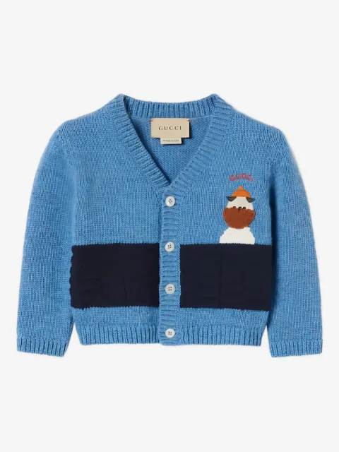 Gucci Kids шерстяной кардиган с вышивкой