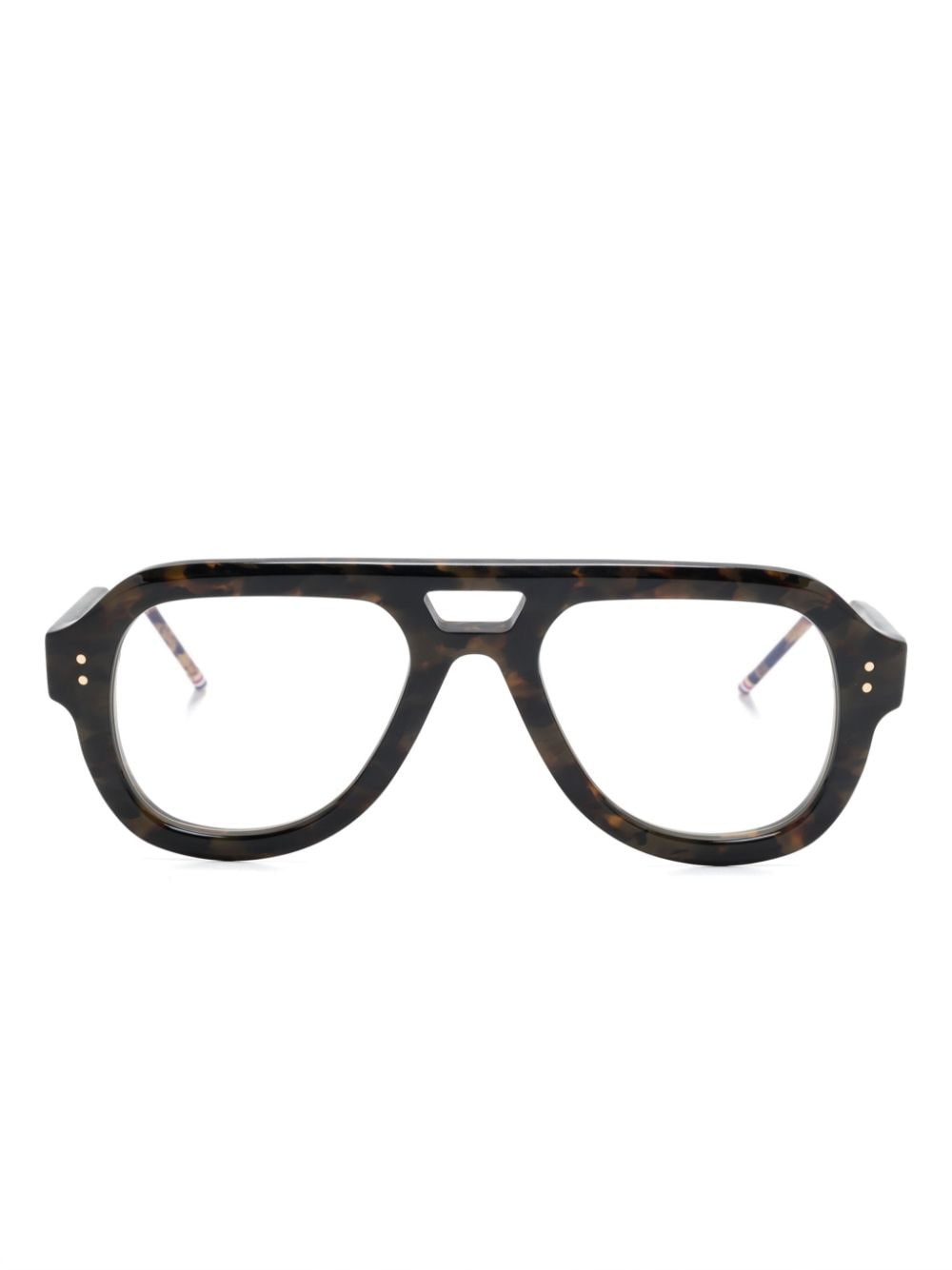 Shop Thom Browne Pilot-frame Glasses In Braun