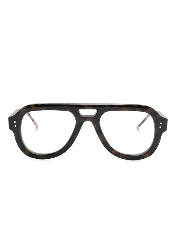 Thom Browne Eyewear パイロット眼鏡フレーム | ブラウン | FARFETCH JP
