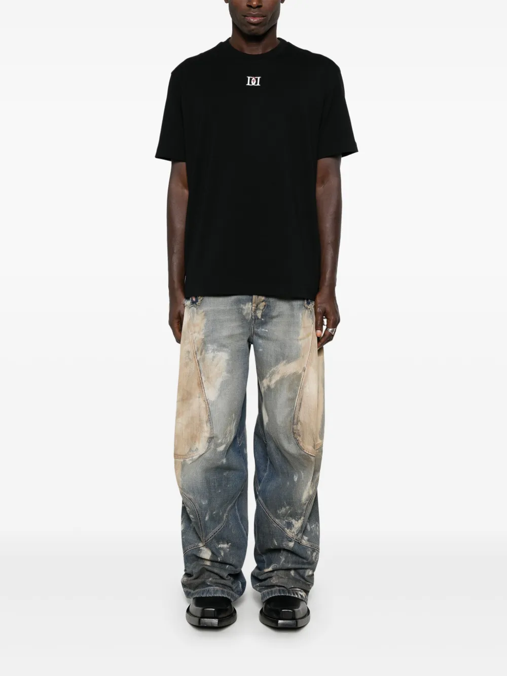 DSQUARED2 T-shirt met logopatch - Zwart