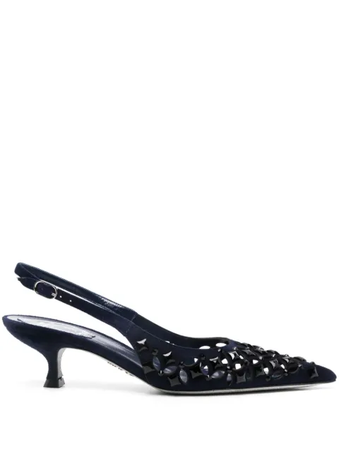 René Caovilla zapatillas cortadas a láser con tacón de 45mm