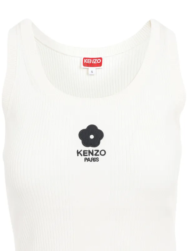 Kenzo Boke Flower 2.0-embroidered Tank Top | White | FARFETCH GE