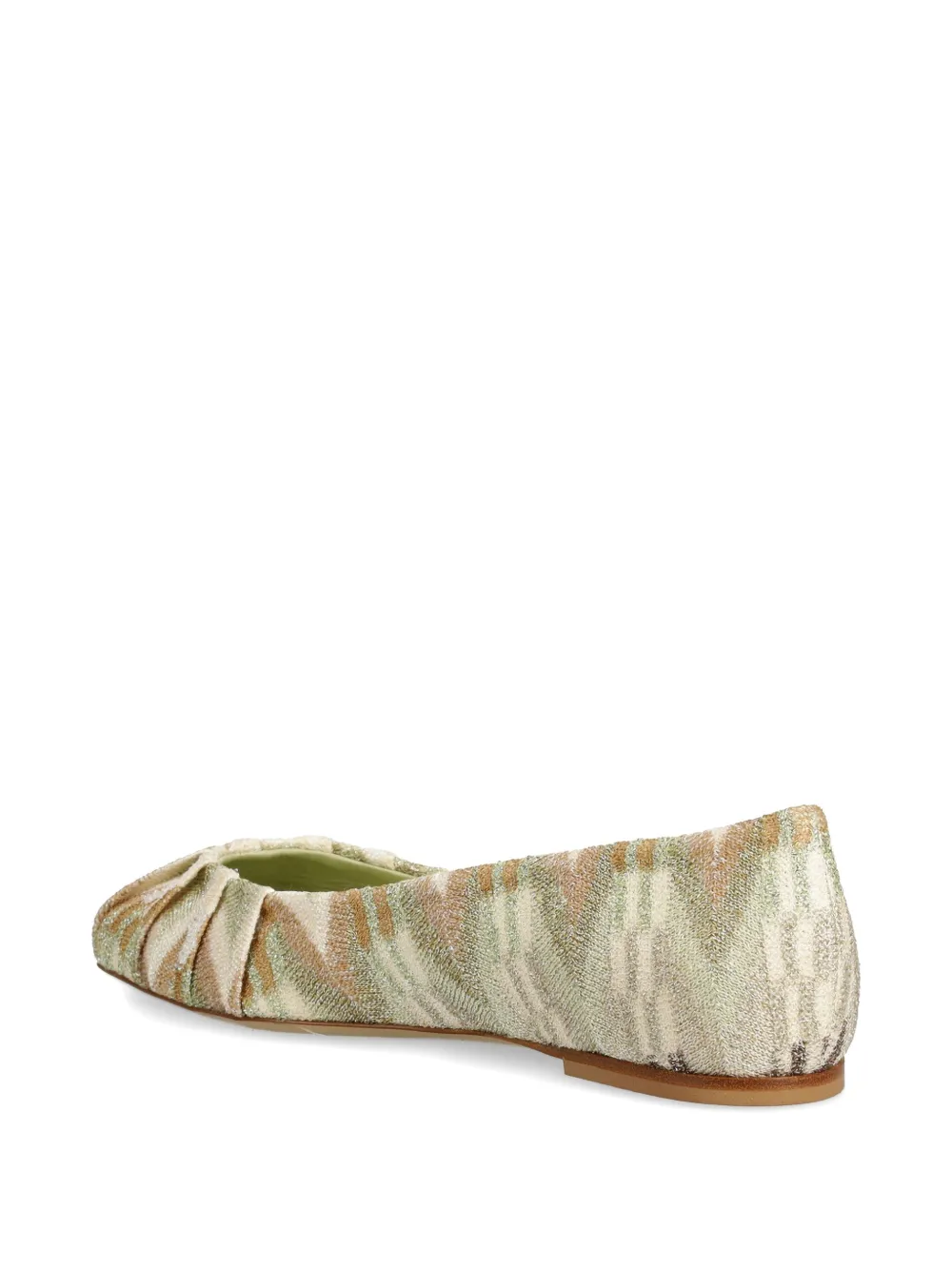 Missoni pleated-front ballerinas Green