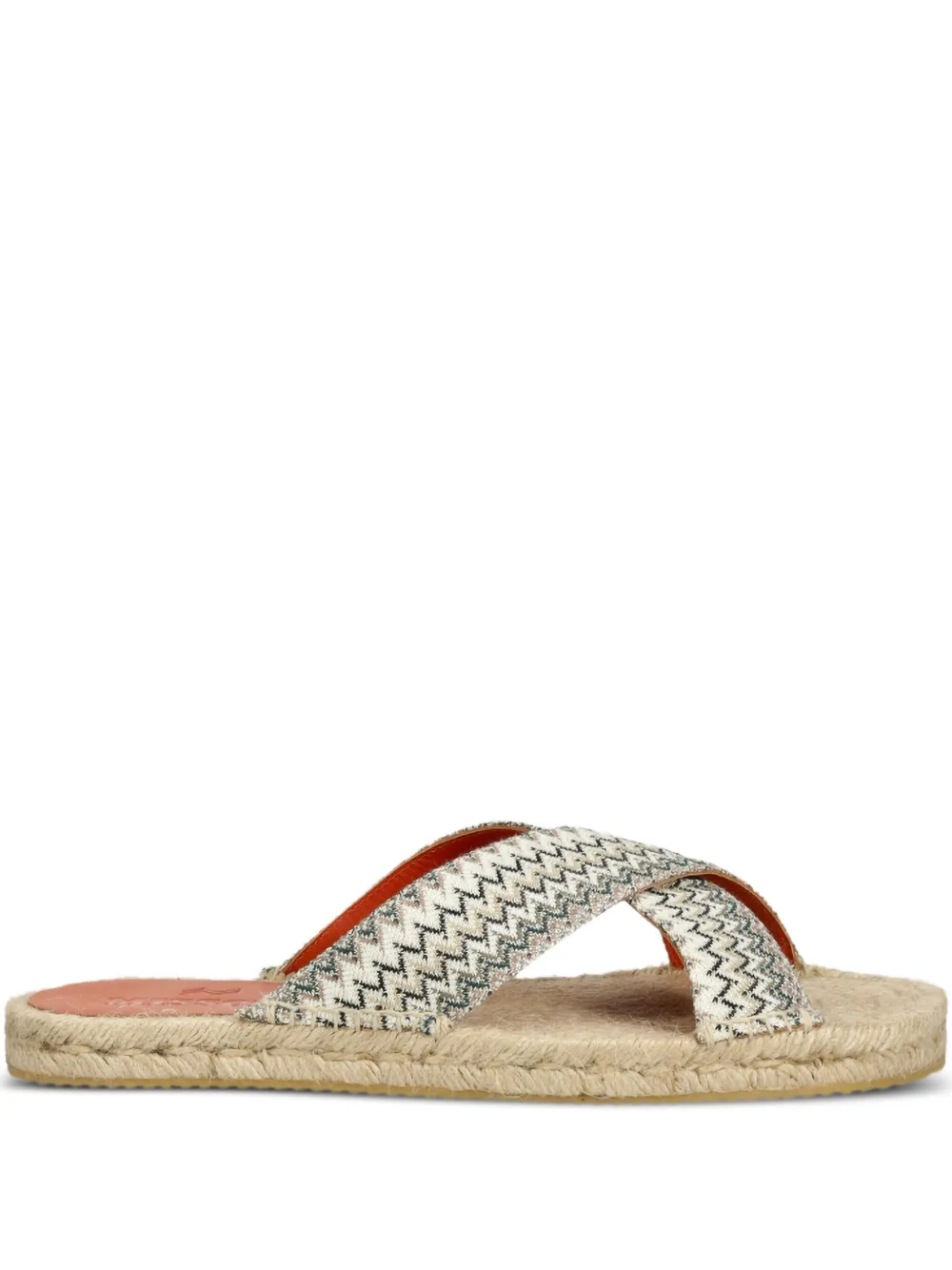 Missoni cross-strap woven slides Neutrals